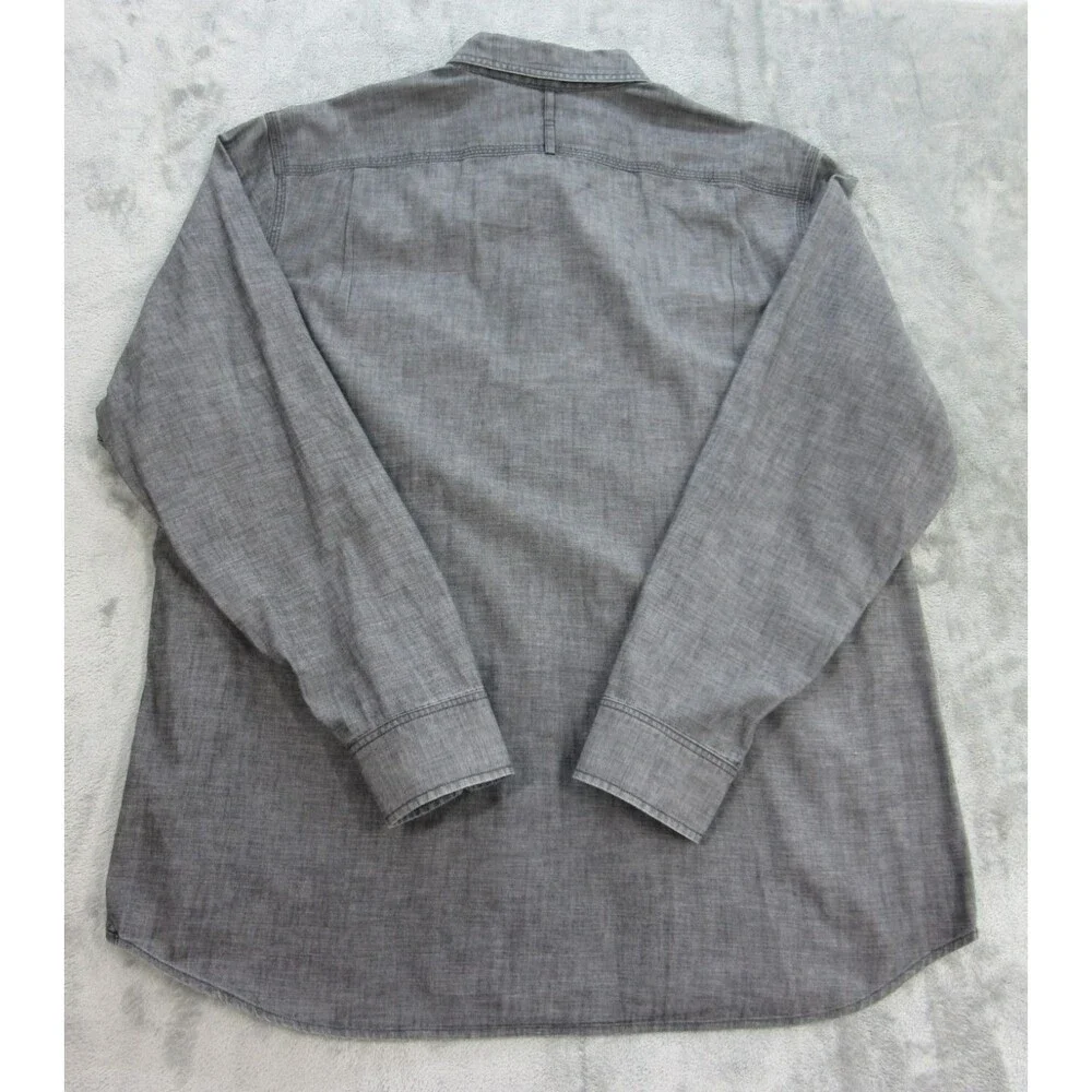 Banana Republic Shirt Mens XL 17-17.5 Gray Buttoned Down Long Sleeve w/Pocket